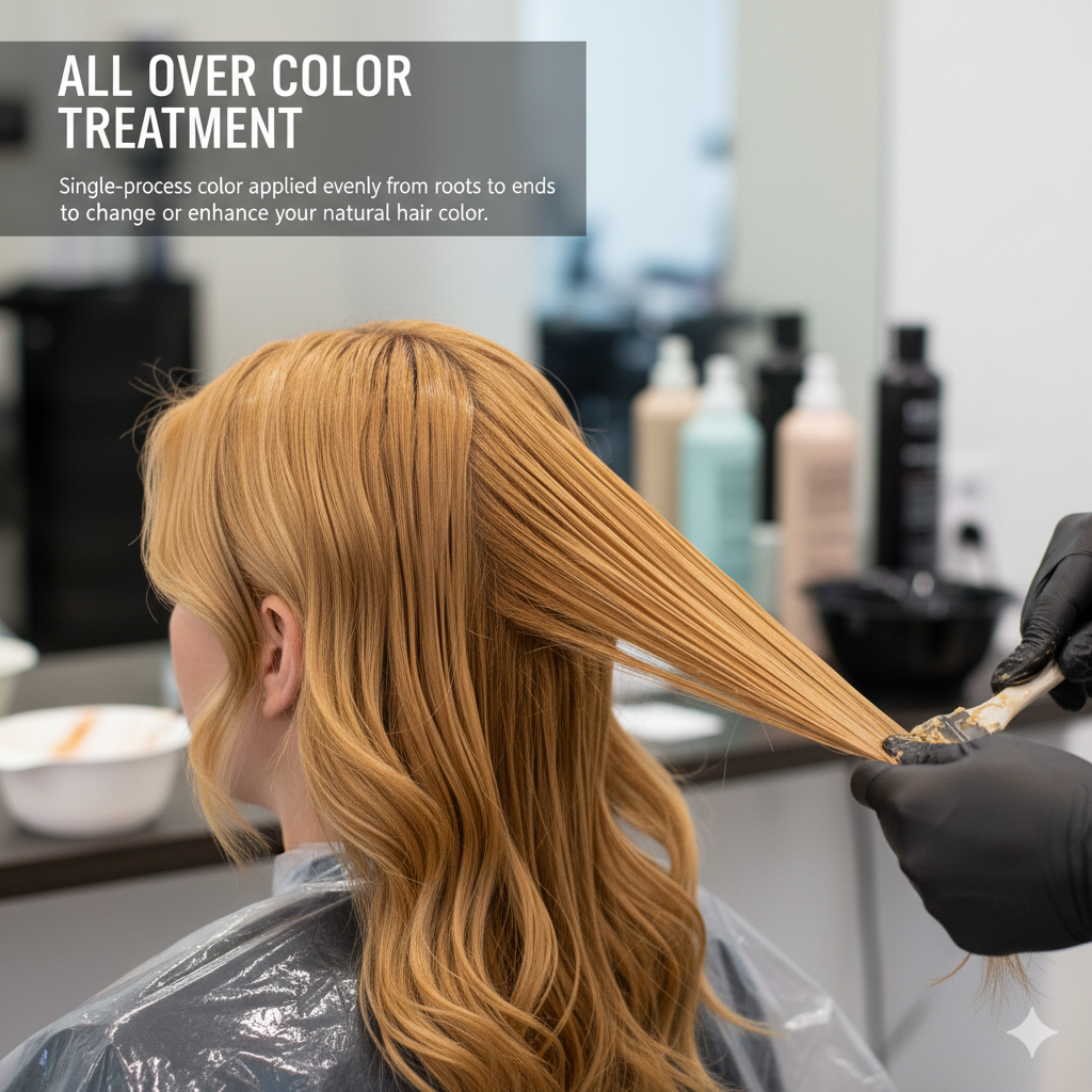 woman getting her hair colored