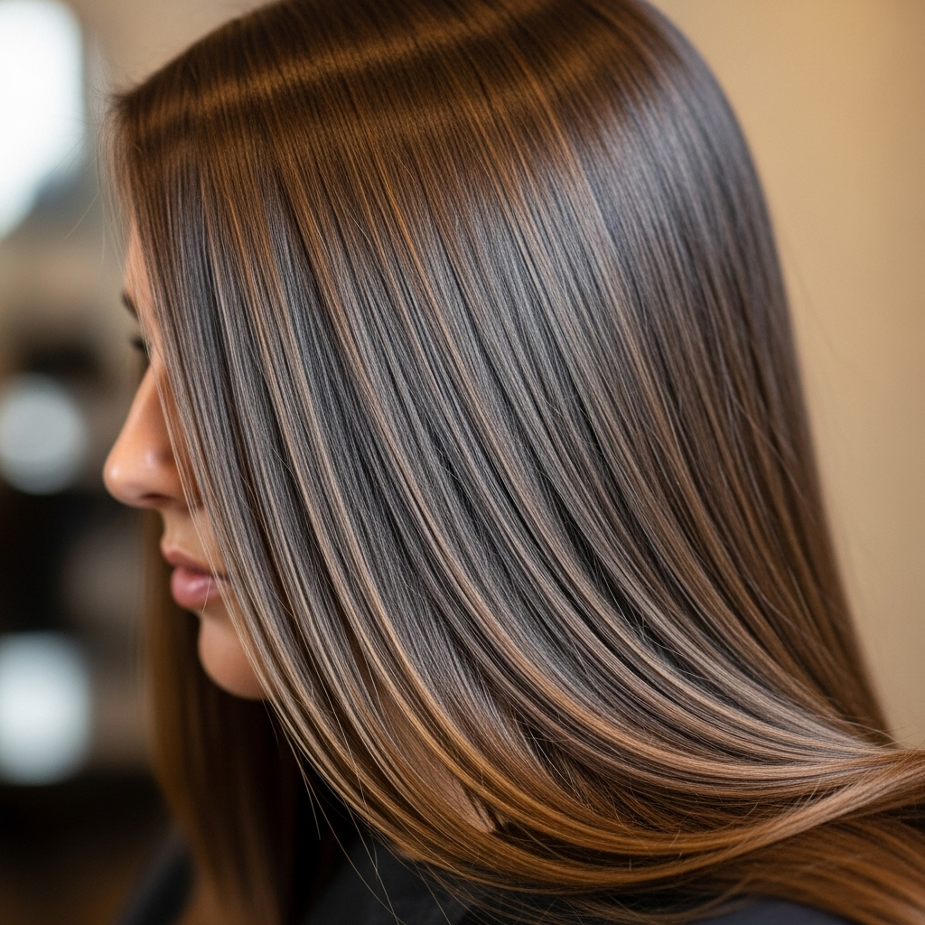 Woman receiving smoothing keratin treatment